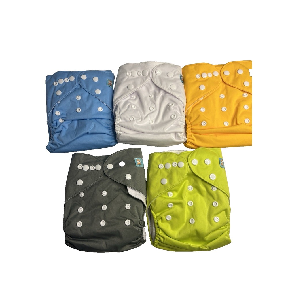 ALVABABY Cloth Diapers 5 Pack Lot Inserts Pocket Diapers Reusable Baby New